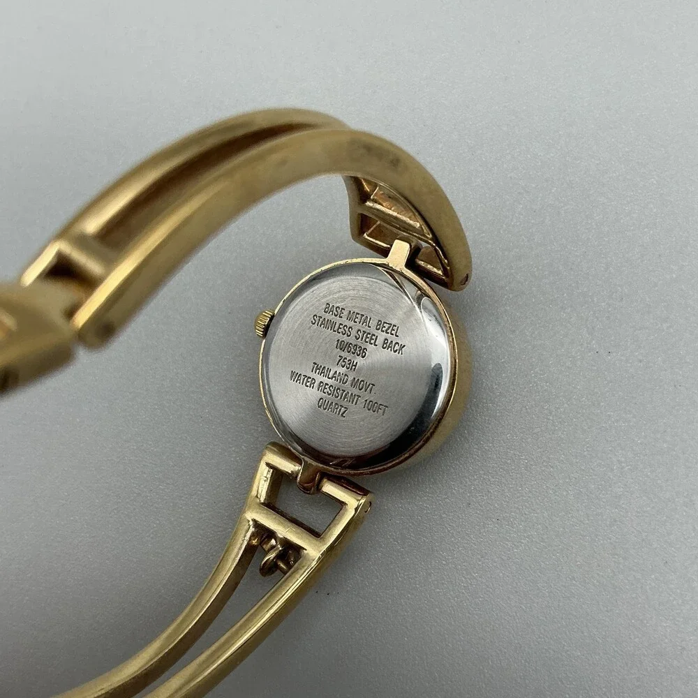 Anne Klein Womens Watch 19mm Silver Gold Tone Bangle 10/5396 New Battery 5.75